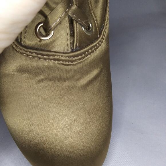 Nature Breeze Satiny Fabric Lace Up Boots 3 Inch High Heel Booties Size 5 1/2 - Picture 12 of 12